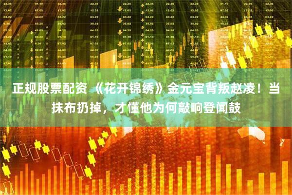 正规股票配资 《花开锦绣》金元宝背叛赵凌！当抹布扔掉，才懂他为何敲响登闻鼓